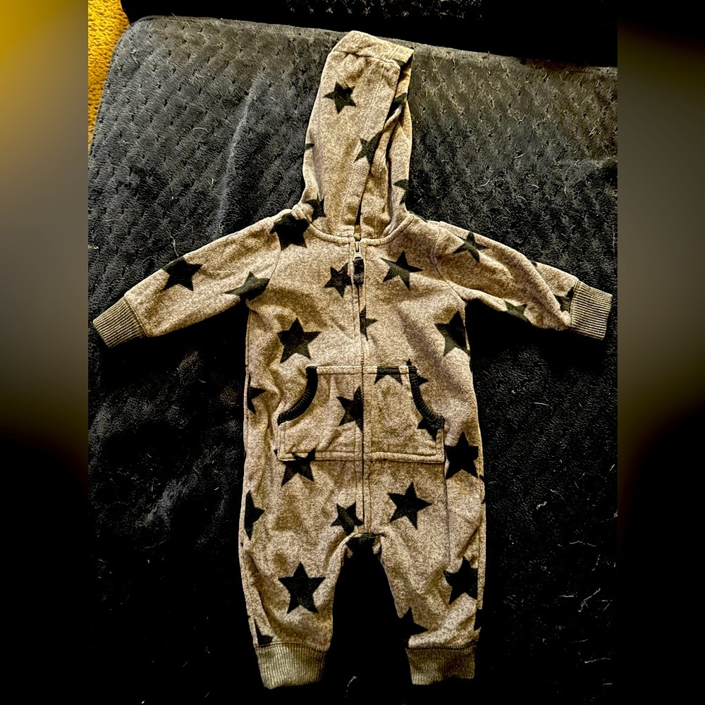 3 Month Carter’s Gray & Navy Star Hooded Fleece Long-Sleeve/Pants Zip Up